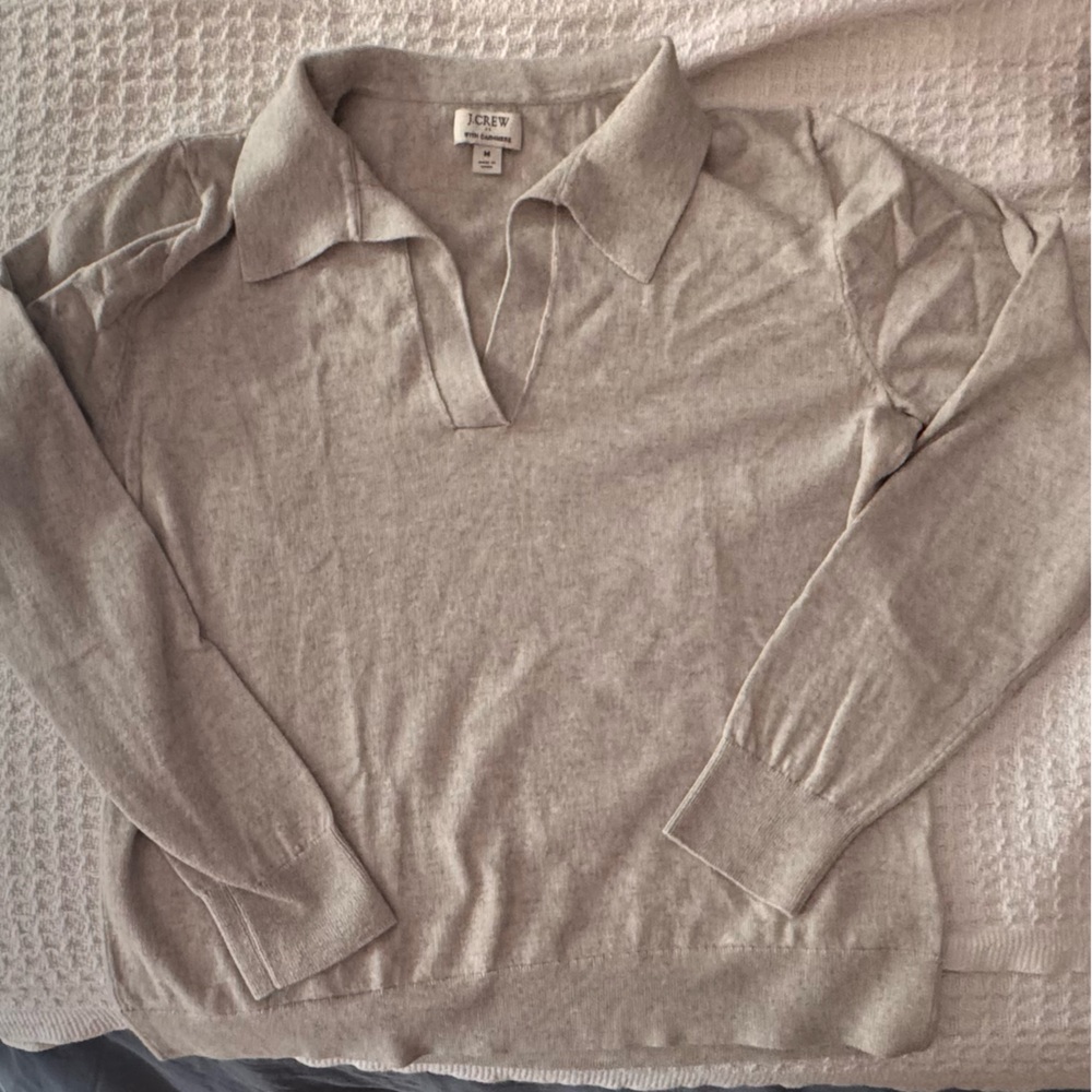 J.Crew Light Gray cotton Cashmere Sweater